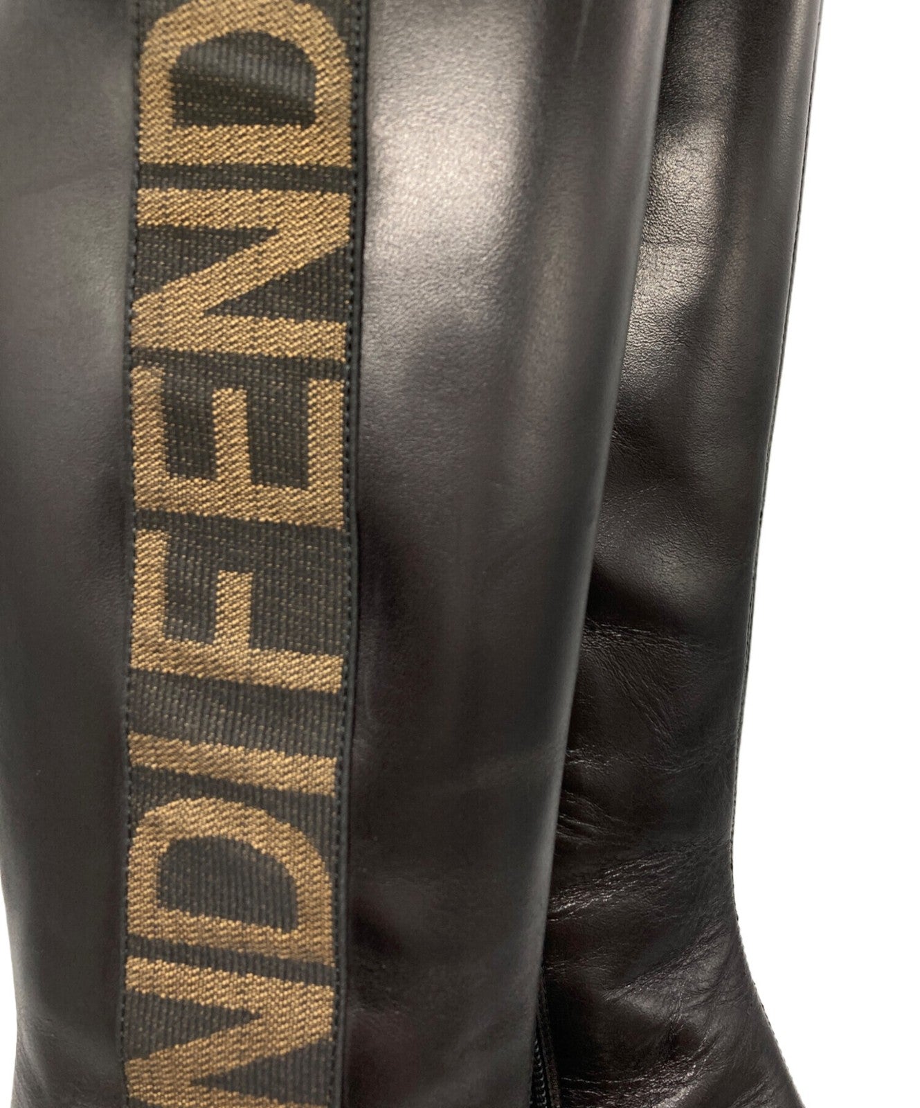 FENDI Long Boots Shoes Logo EU 36 US 6 Black Authentic