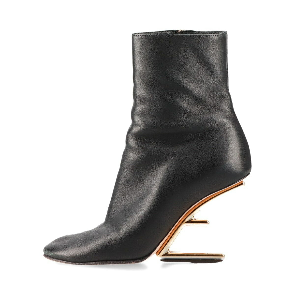 FENDI Short Boots Shoes EU 36 US 6 Leather Black Authentic