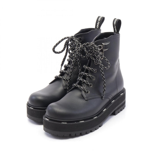 FENDI Boots Shoes EU 35 US 5 Leather Black Authentic