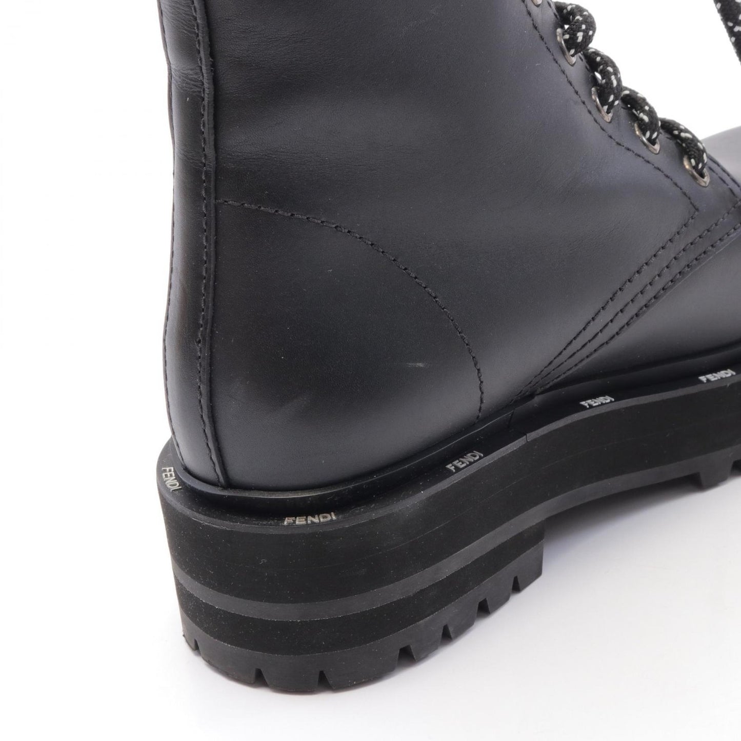 FENDI Boots Shoes EU 35 US 5 Leather Black Authentic