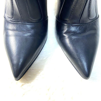 FENDI Short Boots Shoes EU 38.5 US 8.5 Leather Black Authentic