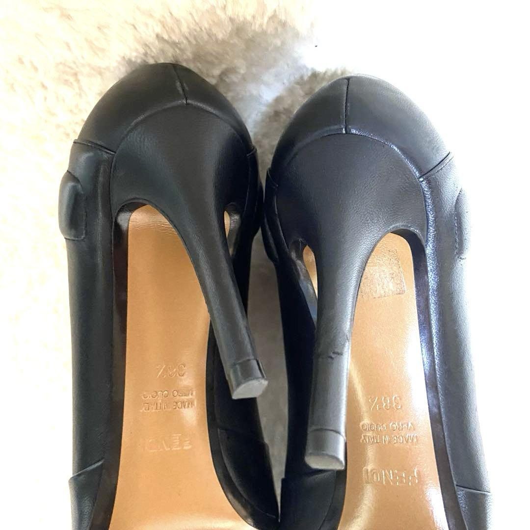 FENDI Short Boots Shoes EU 38.5 US 8.5 Leather Black Authentic
