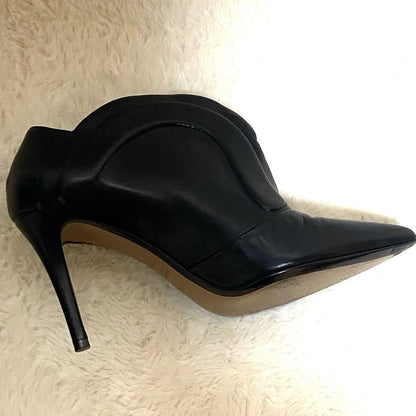 FENDI Short Boots Shoes EU 38.5 US 8.5 Leather Black Authentic