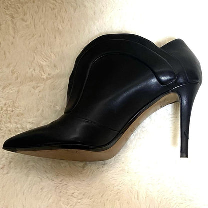 FENDI Short Boots Shoes EU 38.5 US 8.5 Leather Black Authentic