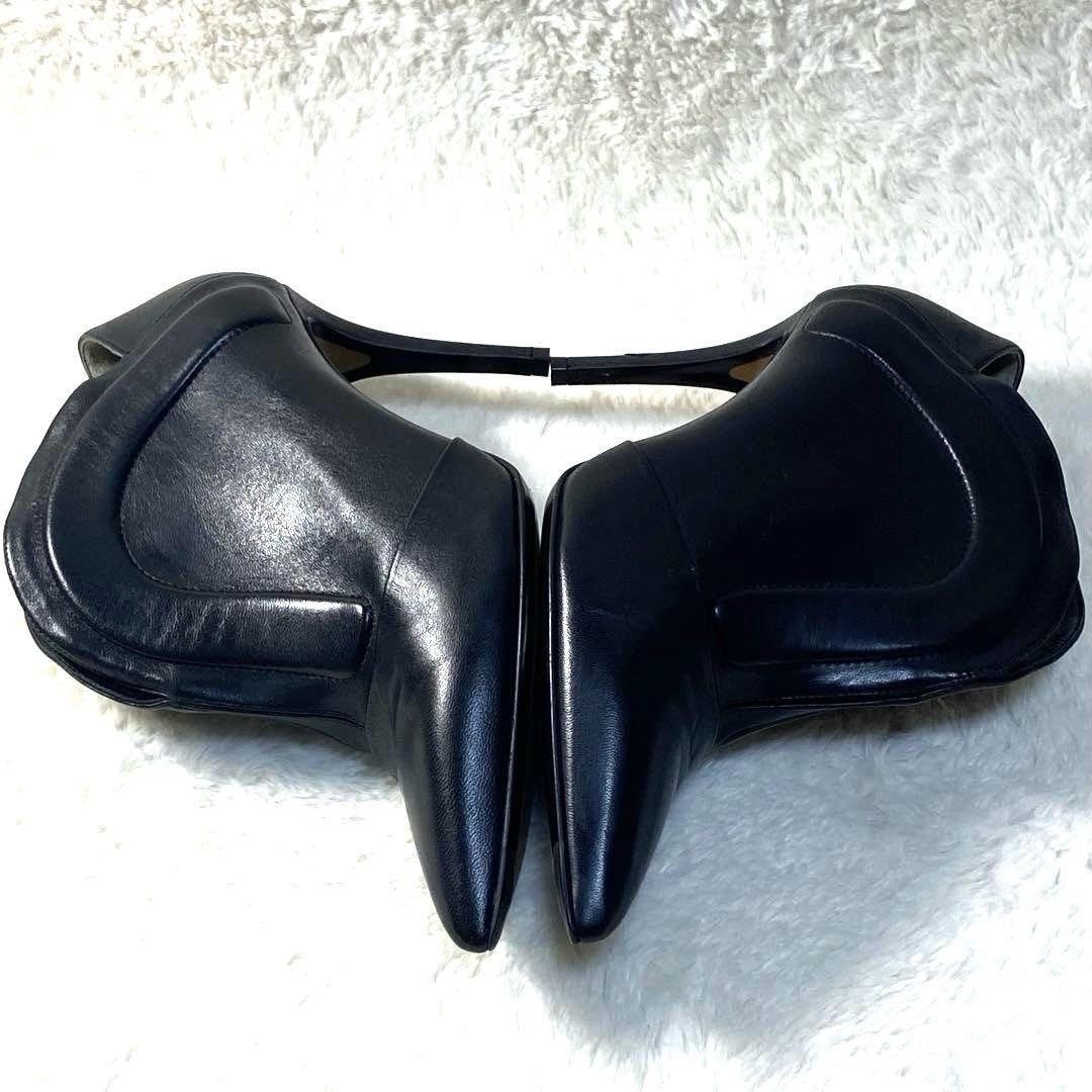 FENDI Short Boots Shoes EU 38.5 US 8.5 Leather Black Authentic
