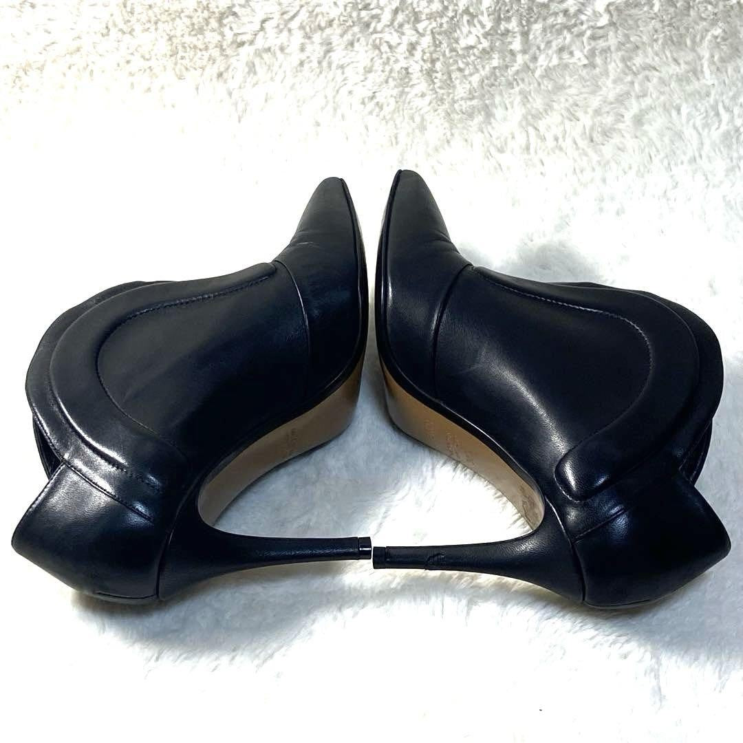 FENDI Short Boots Shoes EU 38.5 US 8.5 Leather Black Authentic
