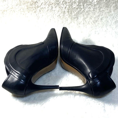 FENDI Short Boots Shoes EU 38.5 US 8.5 Leather Black Authentic