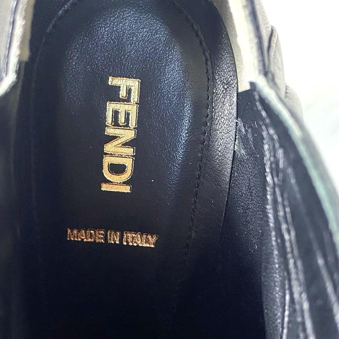 FENDI Short Boots Shoes EU 38.5 US 8.5 Leather Black Authentic