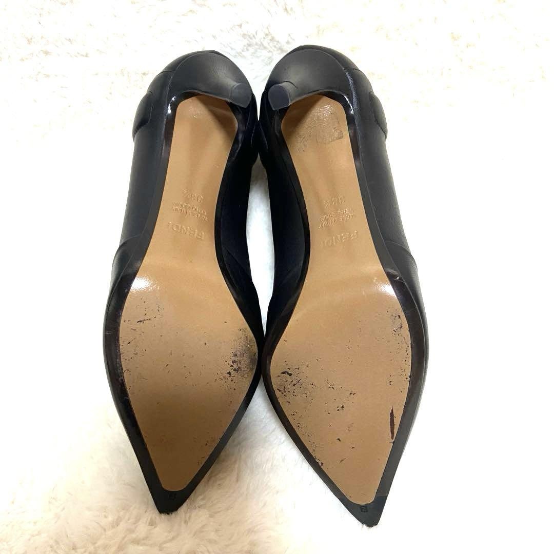 FENDI Short Boots Shoes EU 38.5 US 8.5 Leather Black Authentic