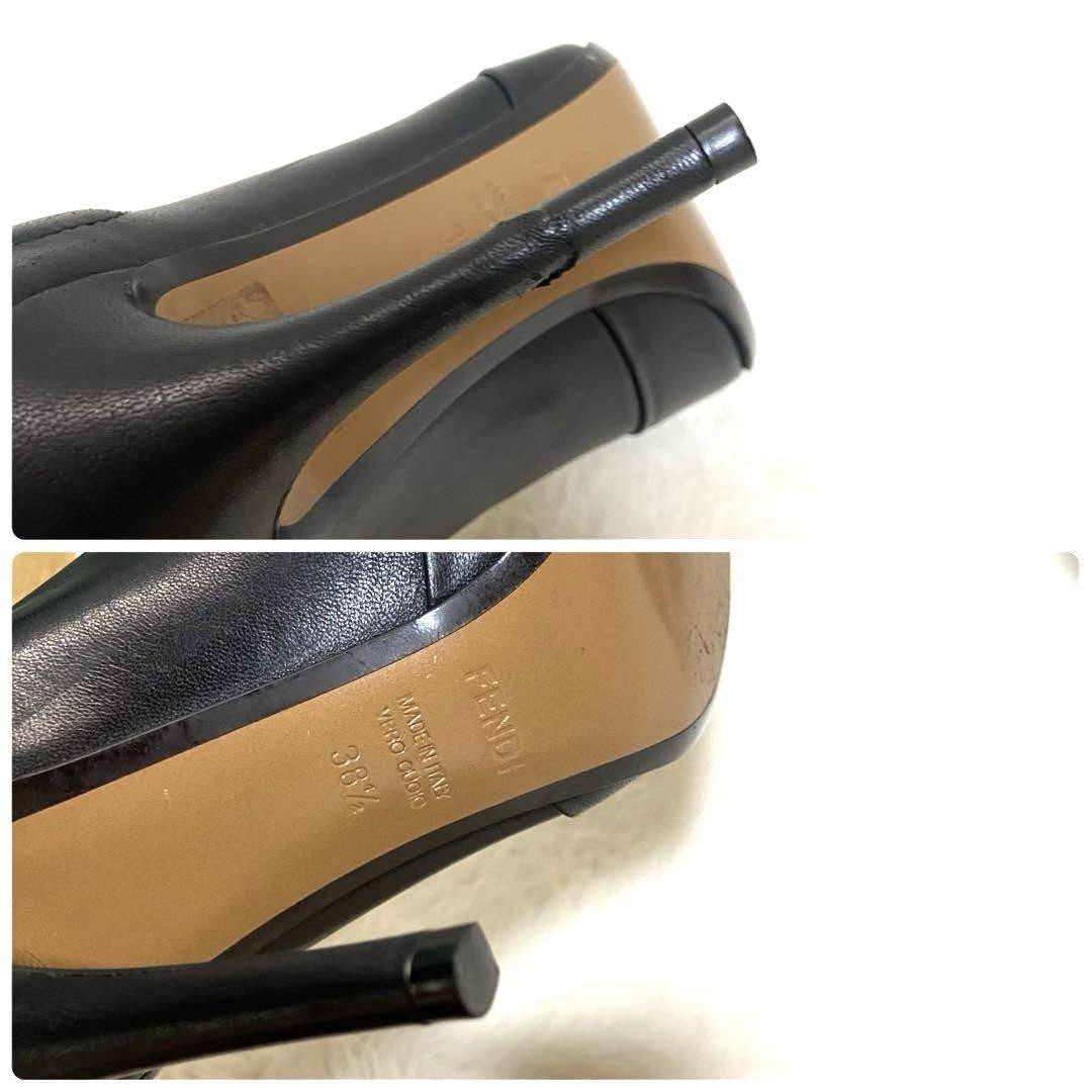 FENDI Short Boots Shoes EU 38.5 US 8.5 Leather Black Authentic