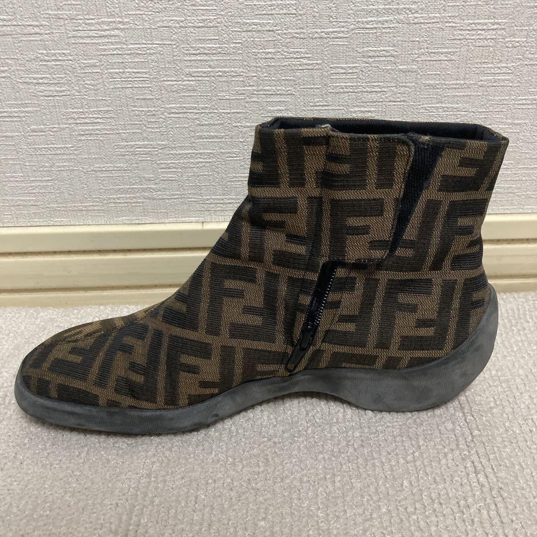 FENDI Short Boots Shoes FF Zucca EU 38 US 8 Authentic