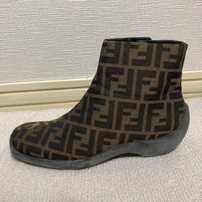 FENDI Short Boots Shoes FF Zucca EU 38 US 8 Authentic