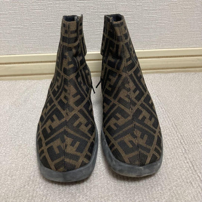 FENDI Short Boots Shoes FF Zucca EU 38 US 8 Authentic