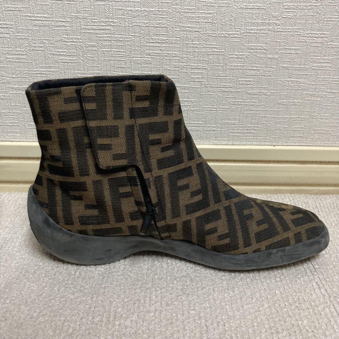 FENDI Short Boots Shoes FF Zucca EU 38 US 8 Authentic