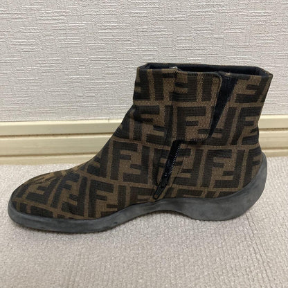 FENDI Short Boots Shoes FF Zucca EU 38 US 8 Authentic