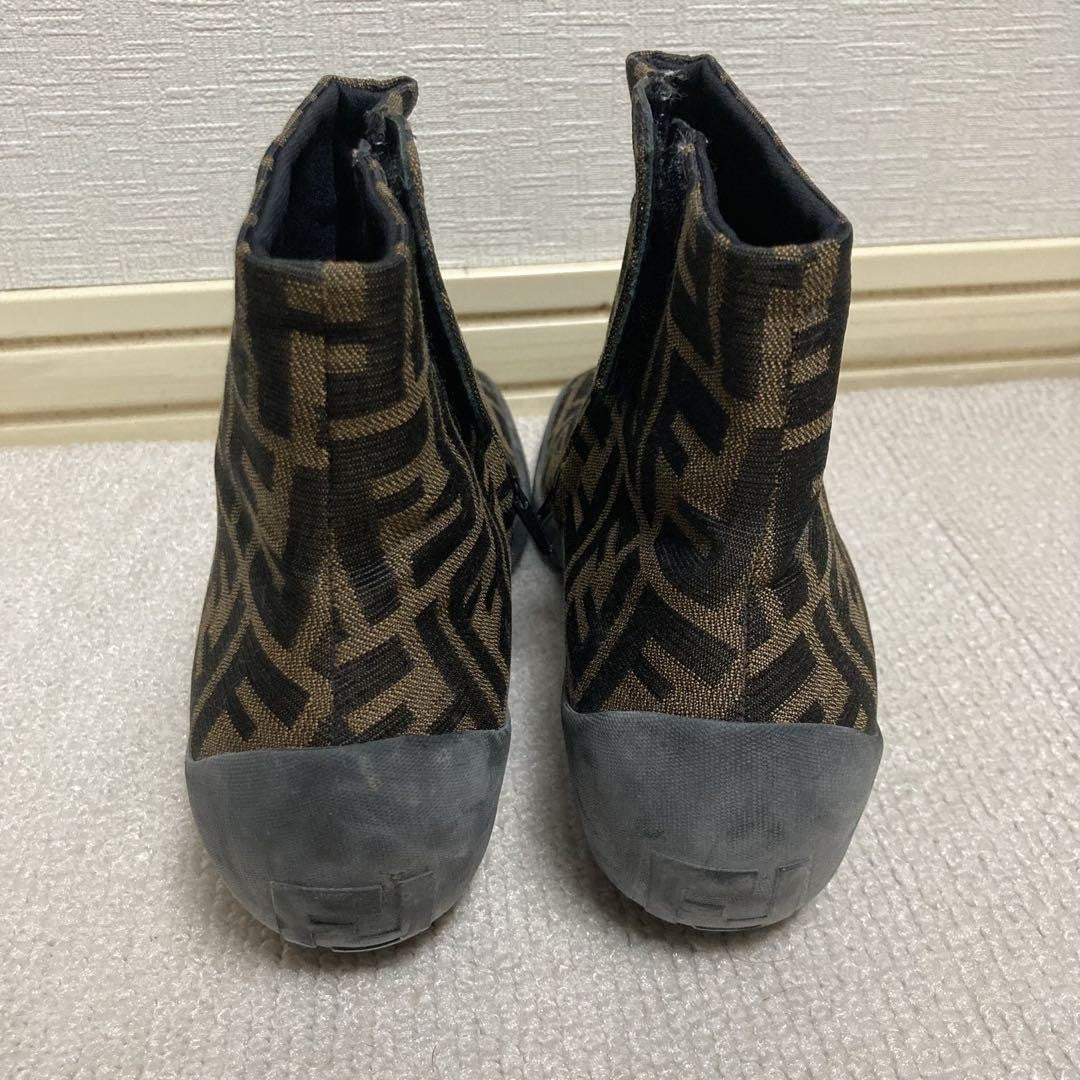 FENDI Short Boots Shoes FF Zucca EU 38 US 8 Authentic