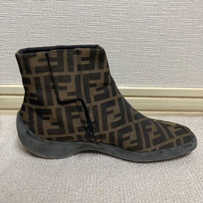 FENDI Short Boots Shoes FF Zucca EU 38 US 8 Authentic