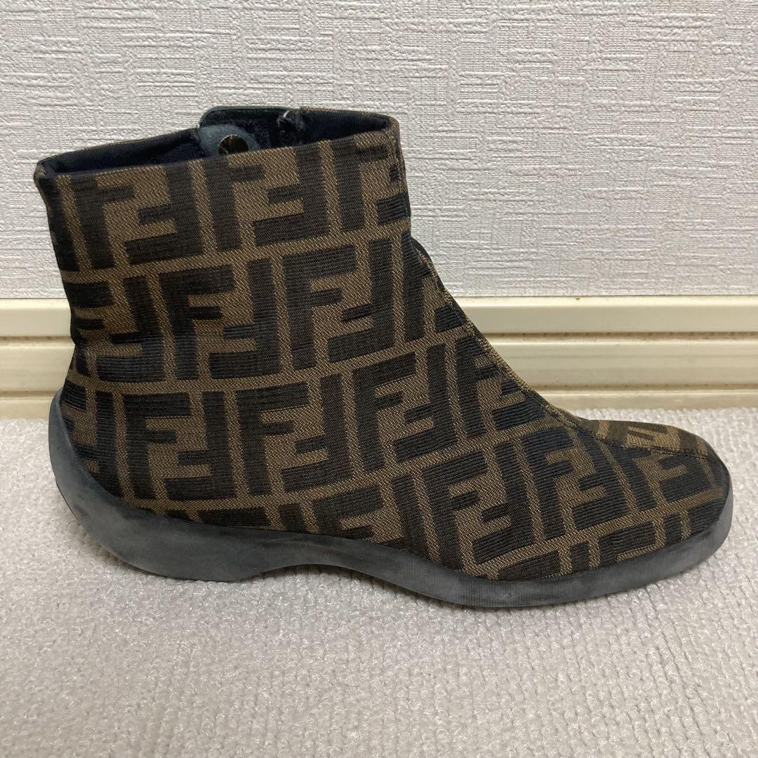 FENDI Short Boots Shoes FF Zucca EU 38 US 8 Authentic