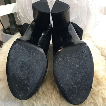 FENDI Socks Boots Shoes EU 36.5 US 6.5 Leather Suede Black Authentic