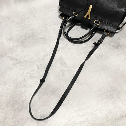 Saint Laurent Cabas Y Line Handbag Shoulder Bag YSL Cassandra Purse Black