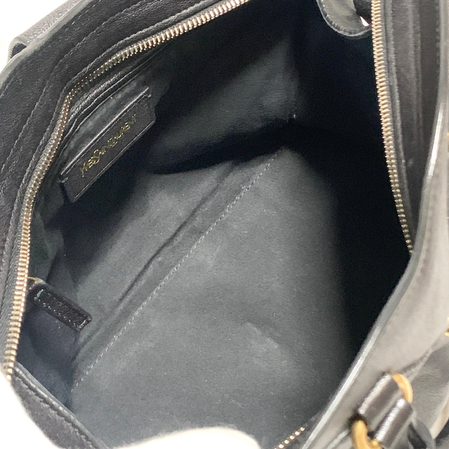 Saint Laurent Cabas Y Line Handbag Shoulder Bag YSL Cassandra Purse Black