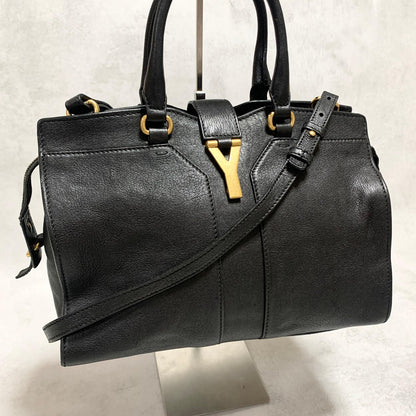 Saint Laurent Cabas Y Line Handbag Shoulder Bag YSL Cassandra Purse Black