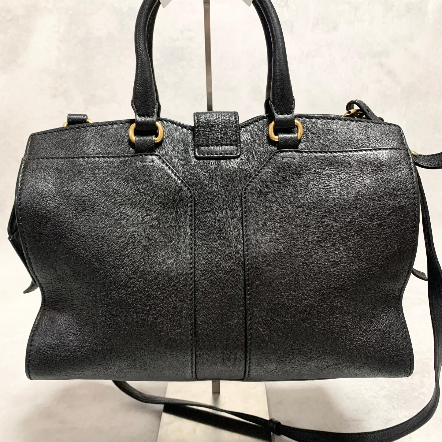 Saint Laurent Cabas Y Line Handbag Shoulder Bag YSL Cassandra Purse Black