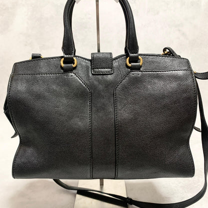 Saint Laurent Cabas Y Line Handbag Shoulder Bag YSL Cassandra Purse Black