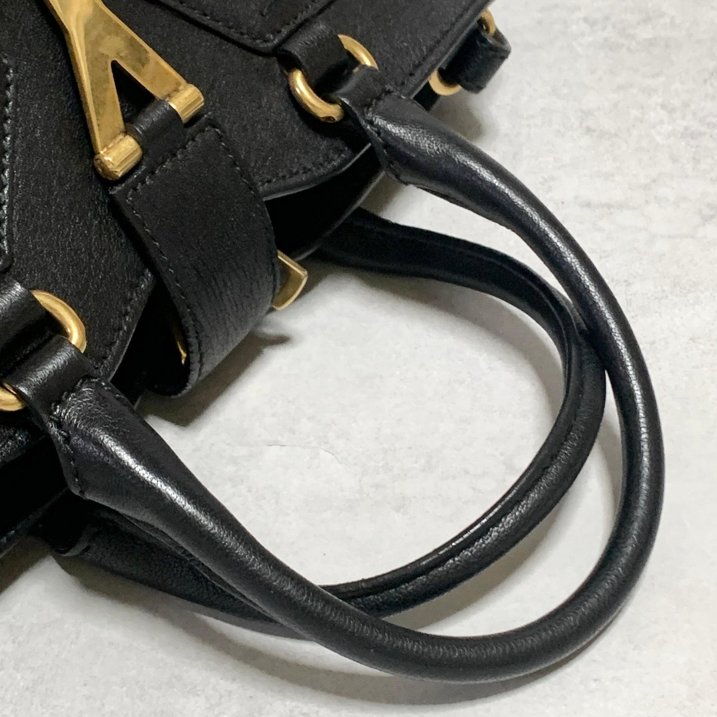 Saint Laurent Cabas Y Line Handbag Shoulder Bag YSL Cassandra Purse Black