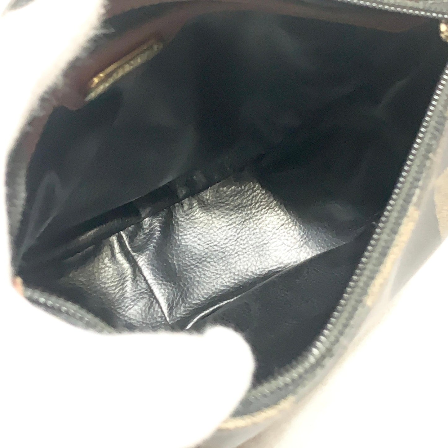 FENDI Bag Pecan FF Logo Shoulder Purse Leather Brown Gold Used Authentic