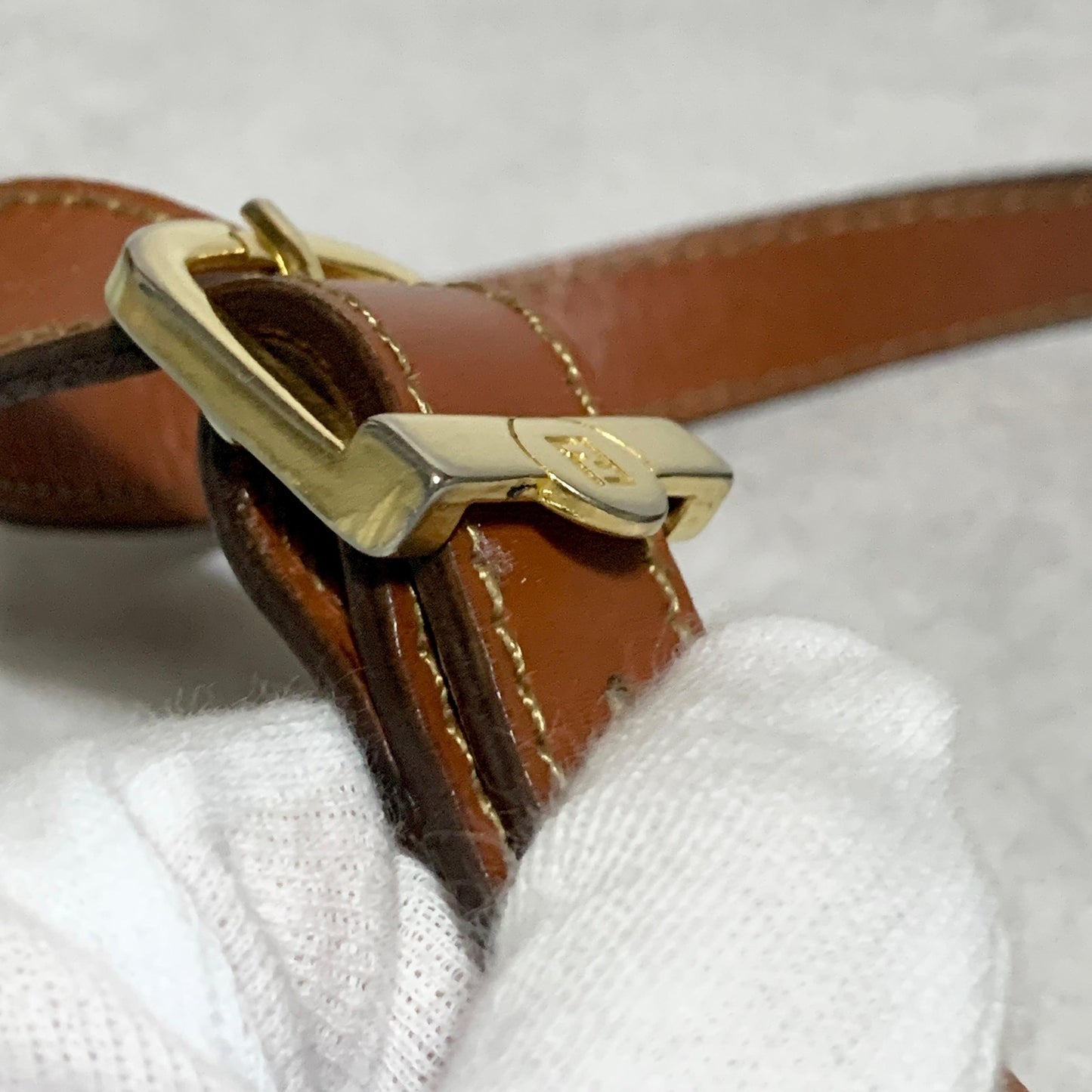 FENDI Bag Pecan FF Logo Shoulder Purse Leather Brown Gold Used Authentic