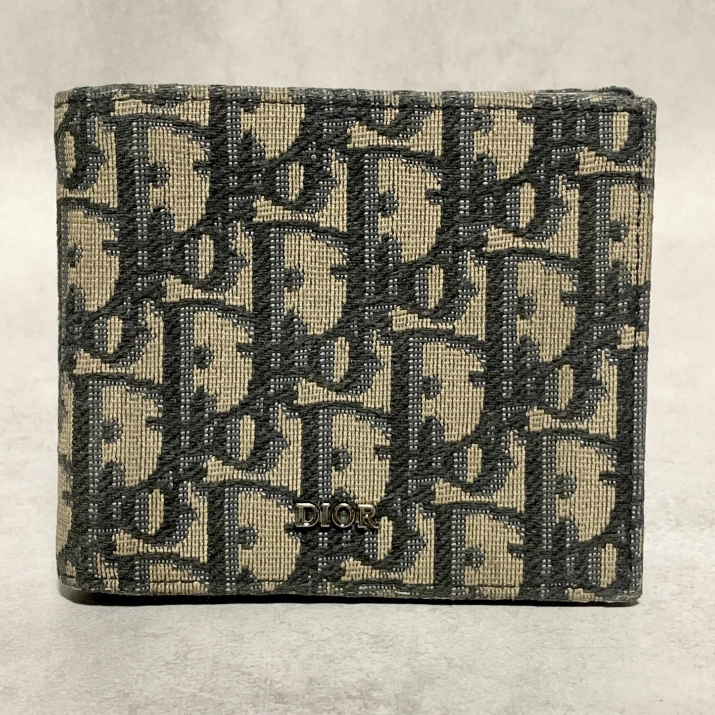 Christian Dior Wallet Oblique Trotter Logo Bi-fold Flap Compact Purse Canvas