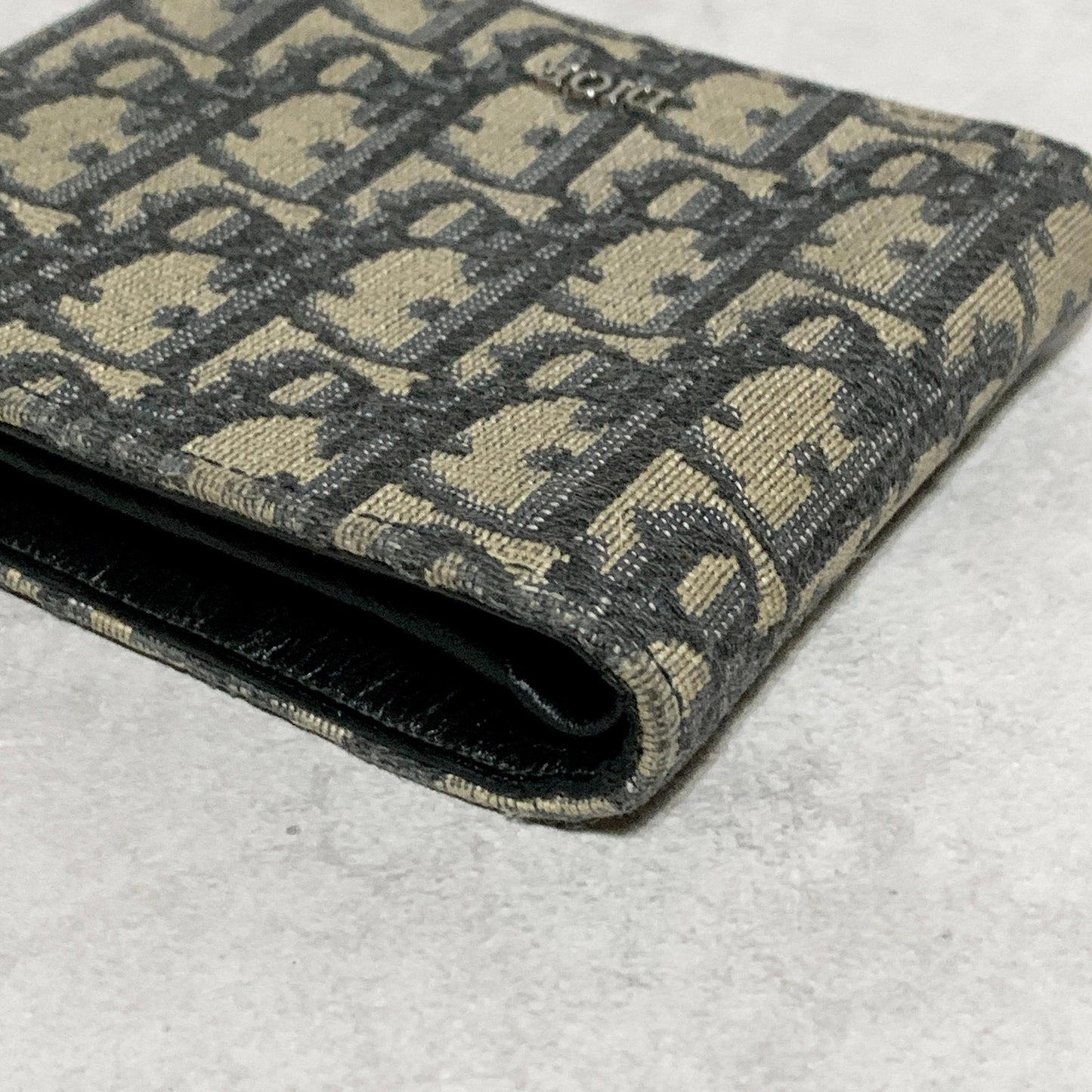 Christian Dior Wallet Oblique Trotter Logo Bi-fold Flap Compact Purse Canvas