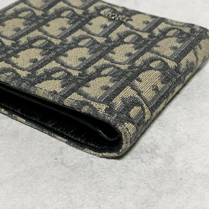 Christian Dior Wallet Oblique Trotter Logo Bi-fold Flap Compact Purse Canvas