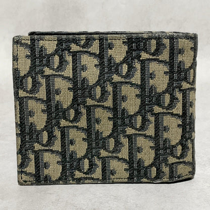 Christian Dior Wallet Oblique Trotter Logo Bi-fold Flap Compact Purse Canvas
