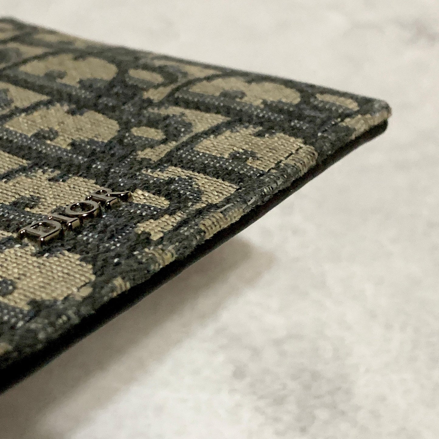 Christian Dior Wallet Oblique Trotter Logo Bi-fold Flap Compact Purse Canvas