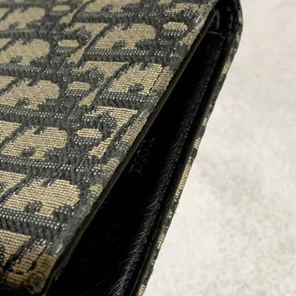 Christian Dior Wallet Oblique Trotter Logo Bi-fold Flap Compact Purse Canvas