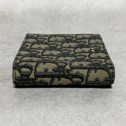 Christian Dior Wallet Oblique Trotter Logo Bi-fold Flap Compact Purse Canvas