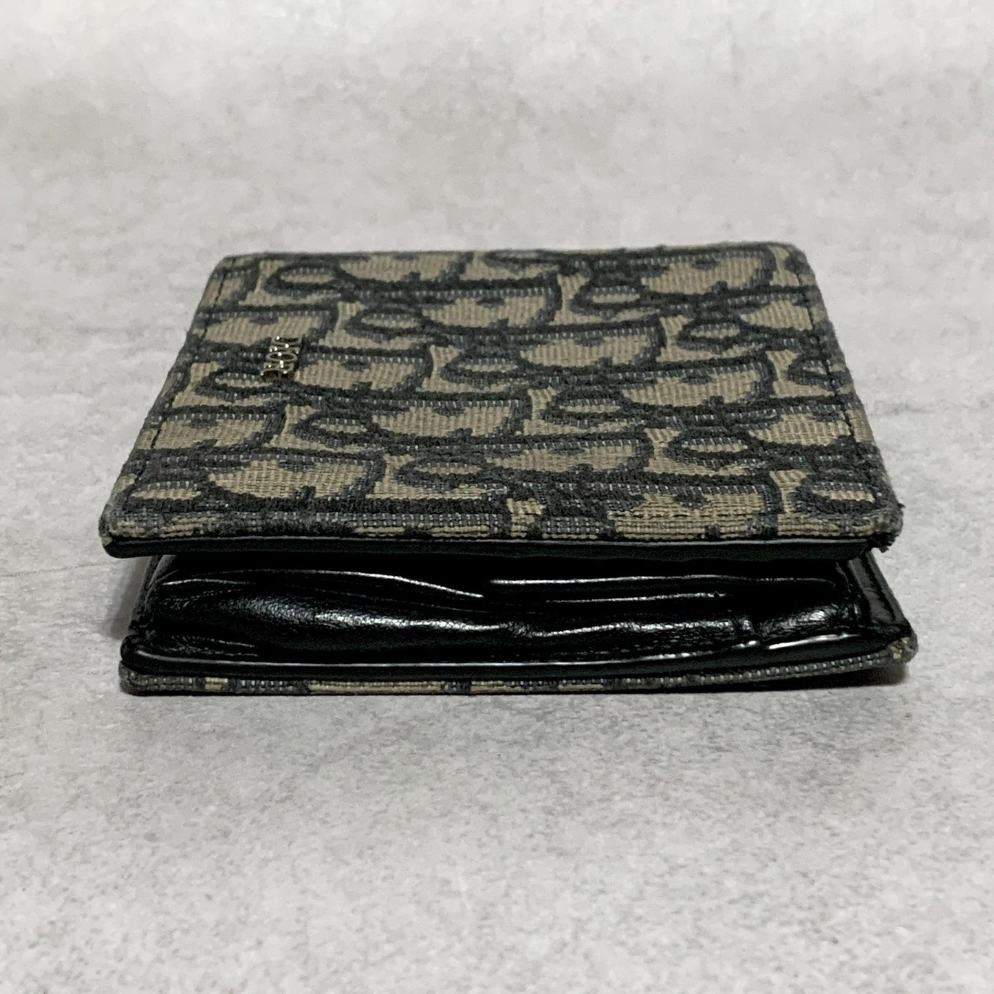 Christian Dior Wallet Oblique Trotter Logo Bi-fold Flap Compact Purse Canvas