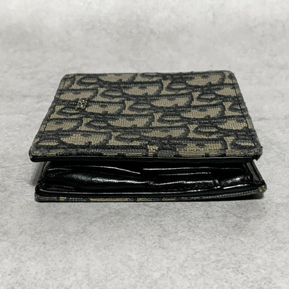 Christian Dior Wallet Oblique Trotter Logo Bi-fold Flap Compact Purse Canvas