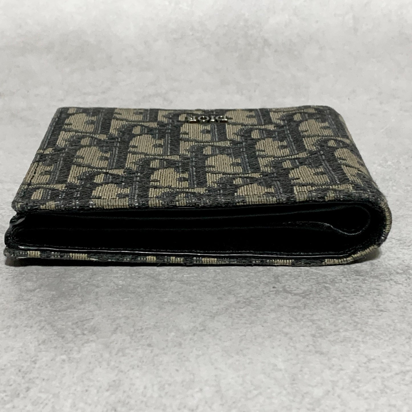 Christian Dior Wallet Oblique Trotter Logo Bi-fold Flap Compact Purse Canvas