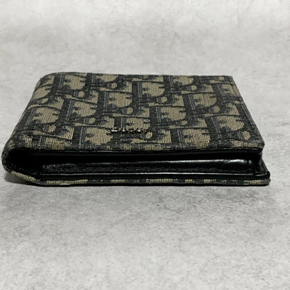 Christian Dior Wallet Oblique Trotter Logo Bi-fold Flap Compact Purse Canvas