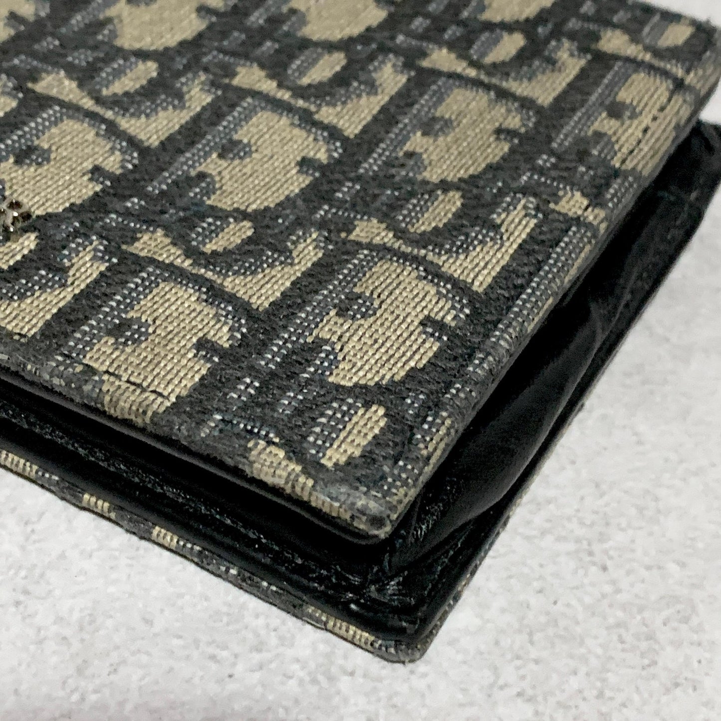 Christian Dior Wallet Oblique Trotter Logo Bi-fold Flap Compact Purse Canvas