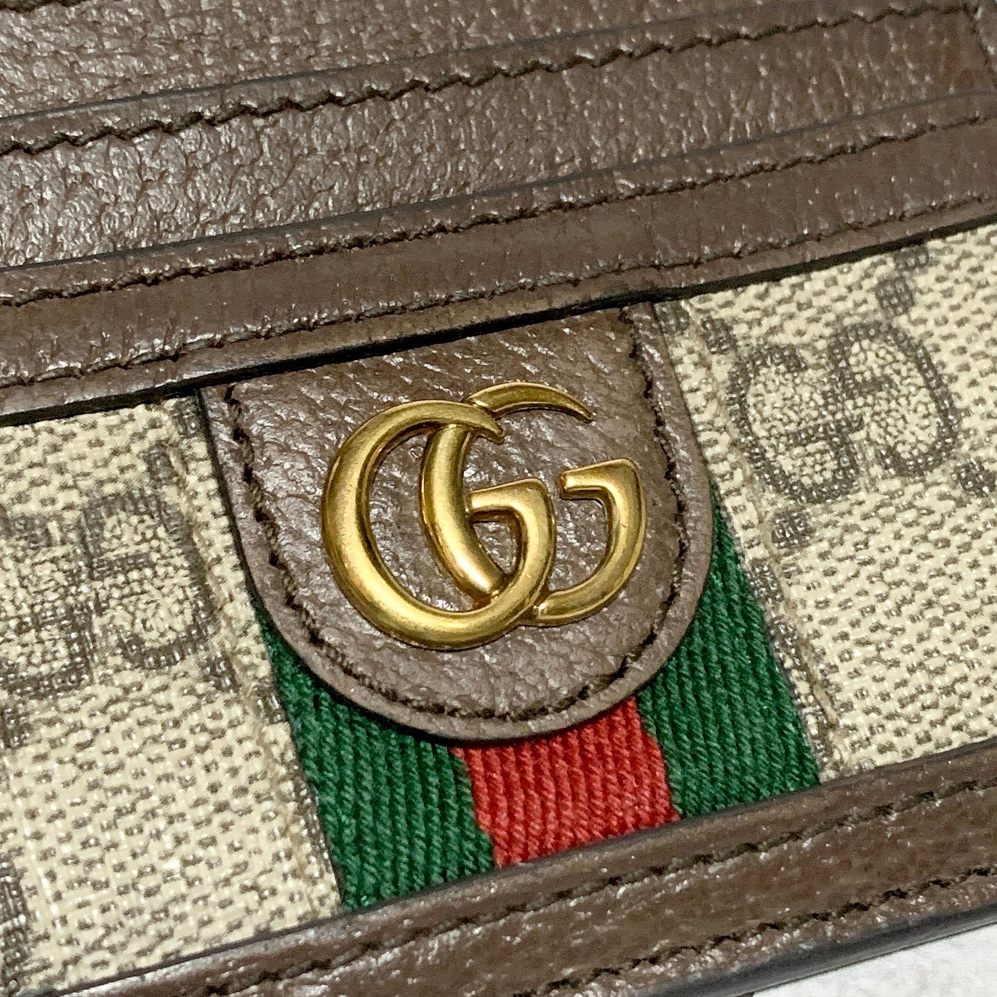 GUCCI Card Holder GG Ophidia Sherry Line Supreme Case Wallet Compact Authentic
