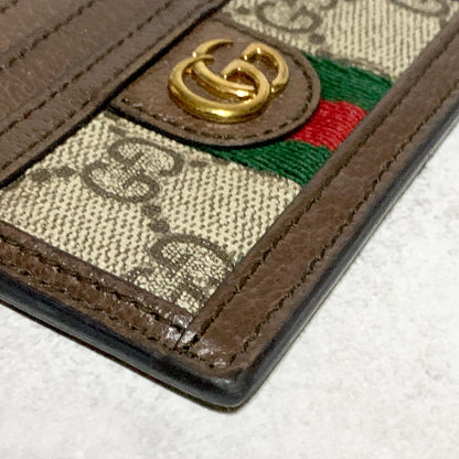 GUCCI Card Holder GG Ophidia Sherry Line Supreme Case Wallet Compact Authentic