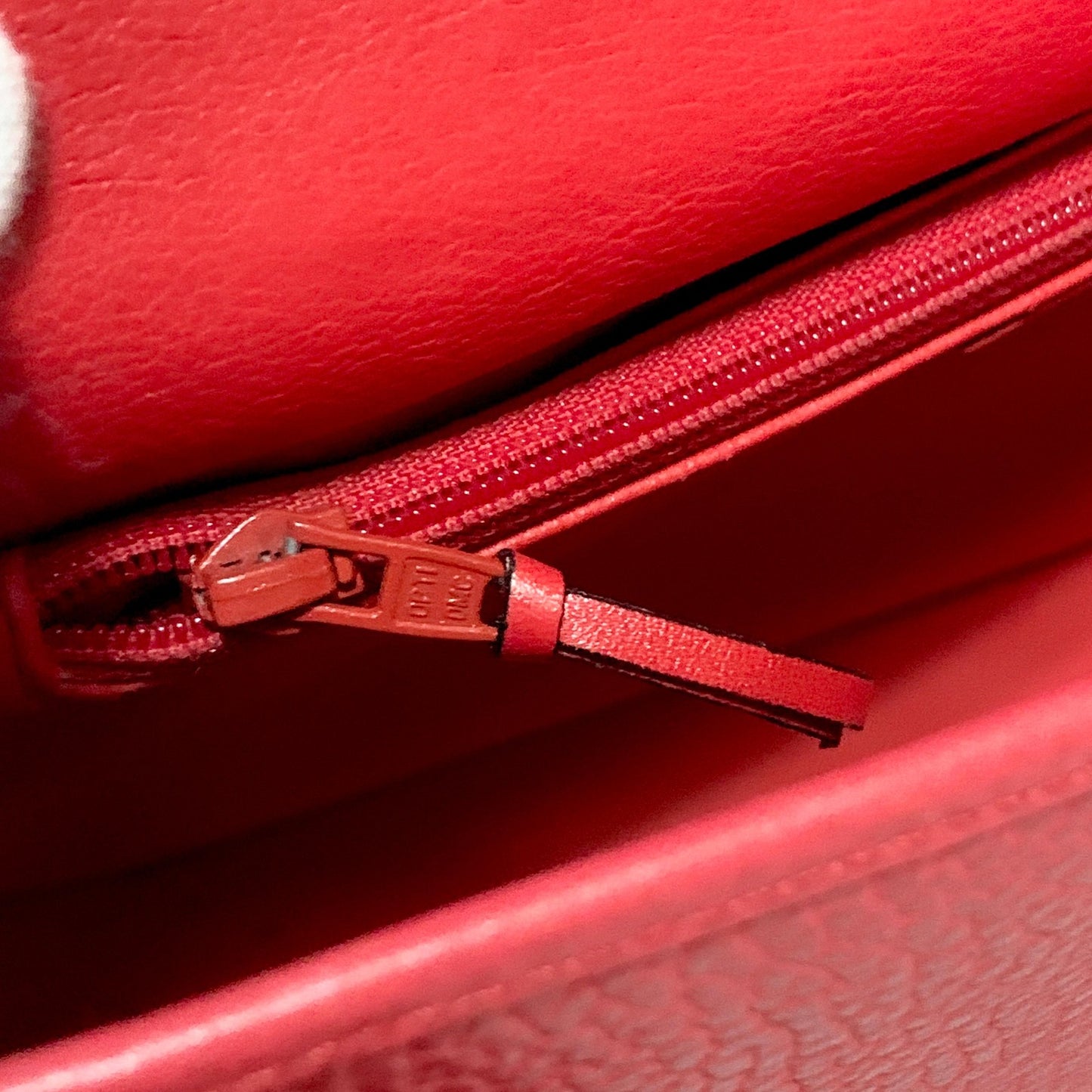 Christian Dior Bag CD Hand Tote Purse Leather Red Gold  Used Women's Authentic