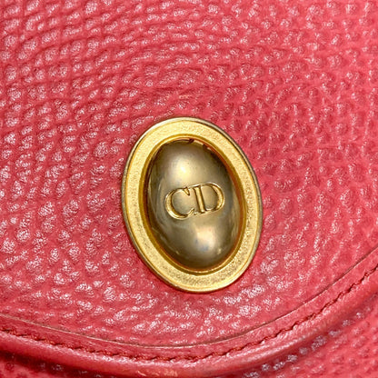 Christian Dior Bag CD Hand Tote Purse Leather Red Gold  Used Women's Authentic