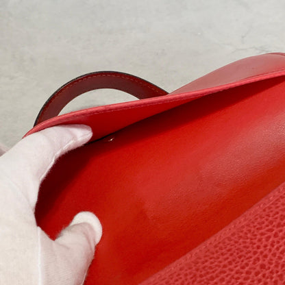Christian Dior Bag CD Hand Tote Purse Leather Red Gold  Used Women's Authentic
