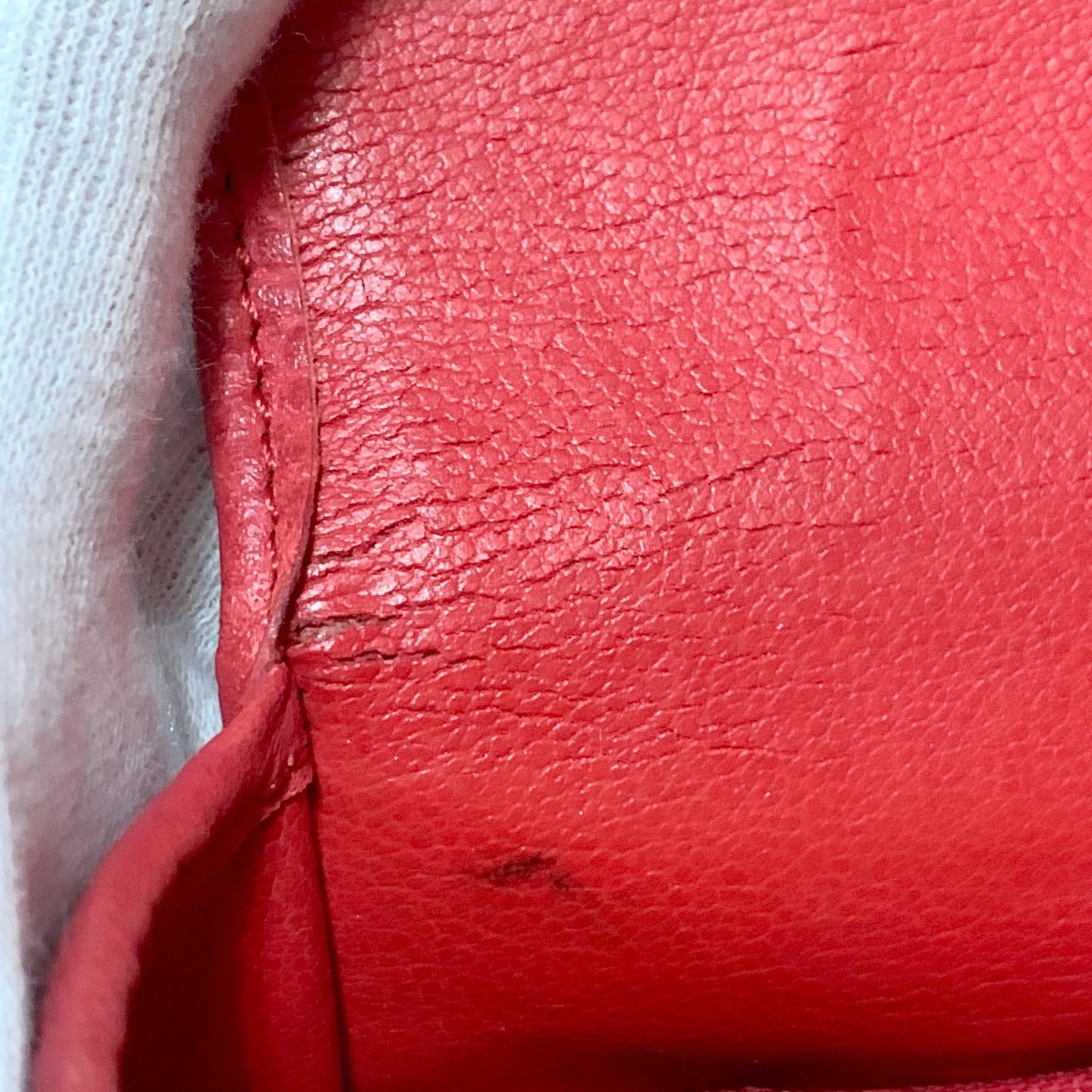 Christian Dior Bag CD Hand Tote Purse Leather Red Gold  Used Women's Authentic
