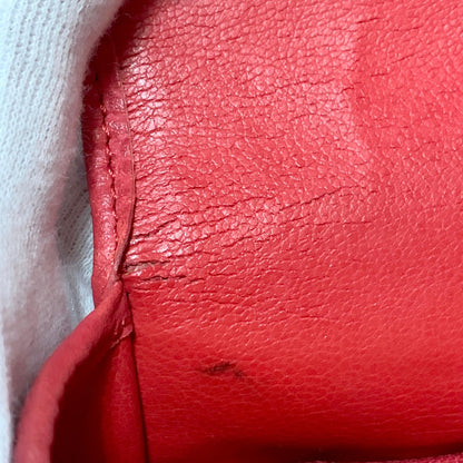 Christian Dior Bag CD Hand Tote Purse Leather Red Gold  Used Women's Authentic